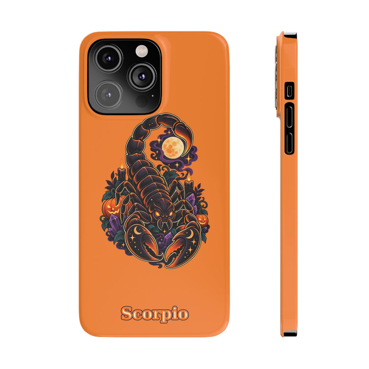 Scorpio Slim Phone Case – Halloween Orange Scorpion Zodiac Design
