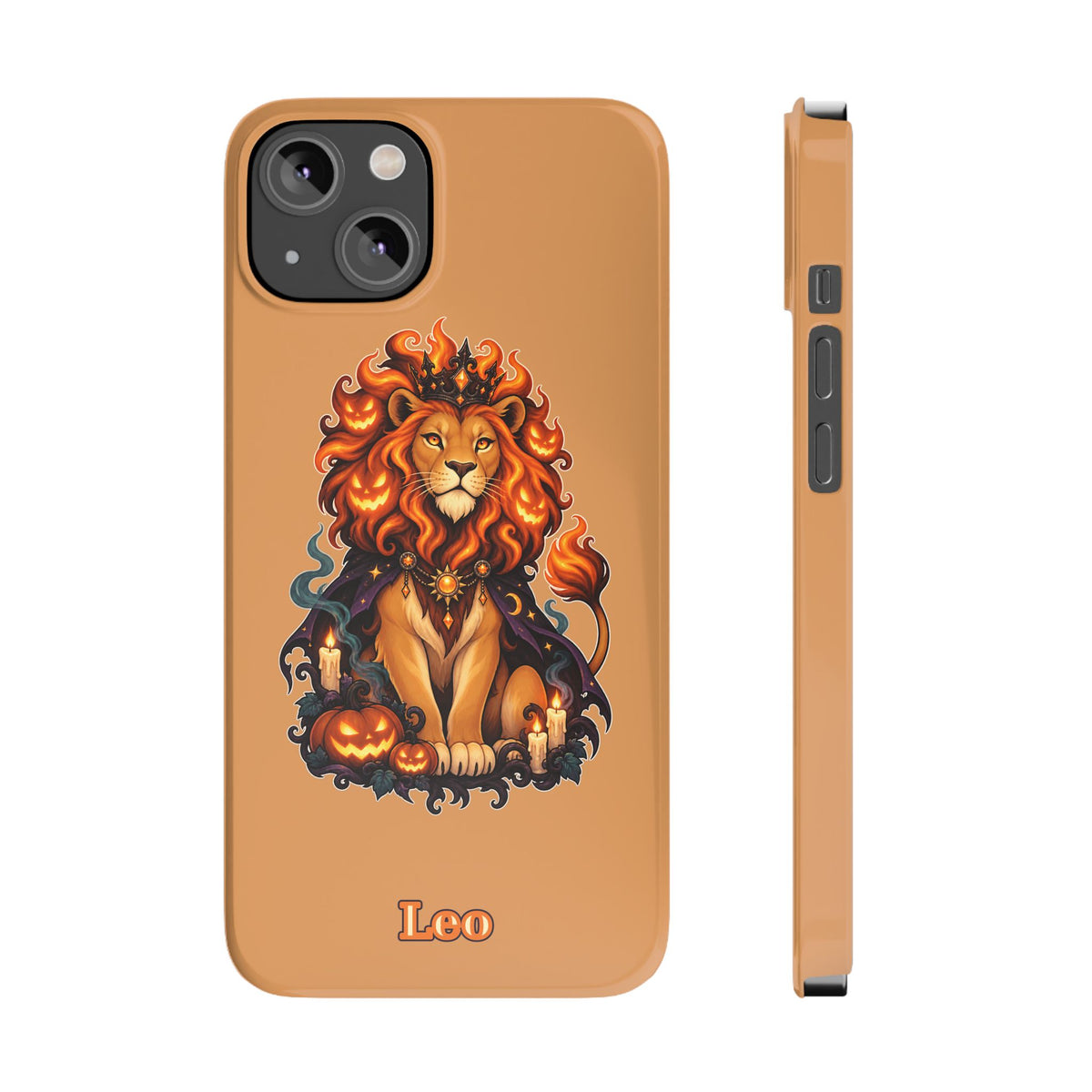 Leo Zodiac Slim Phone Case — Halloween Lion Astrology Design