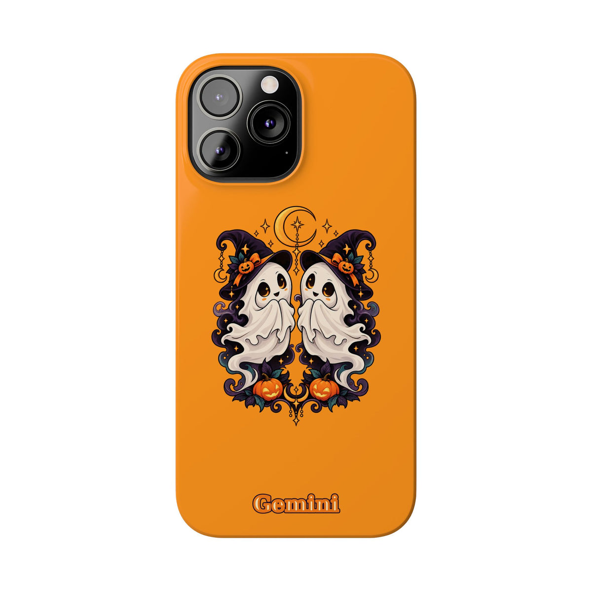 Gemini Halloween Slim Phone Case — Cute Twin Ghost Zodiac Design