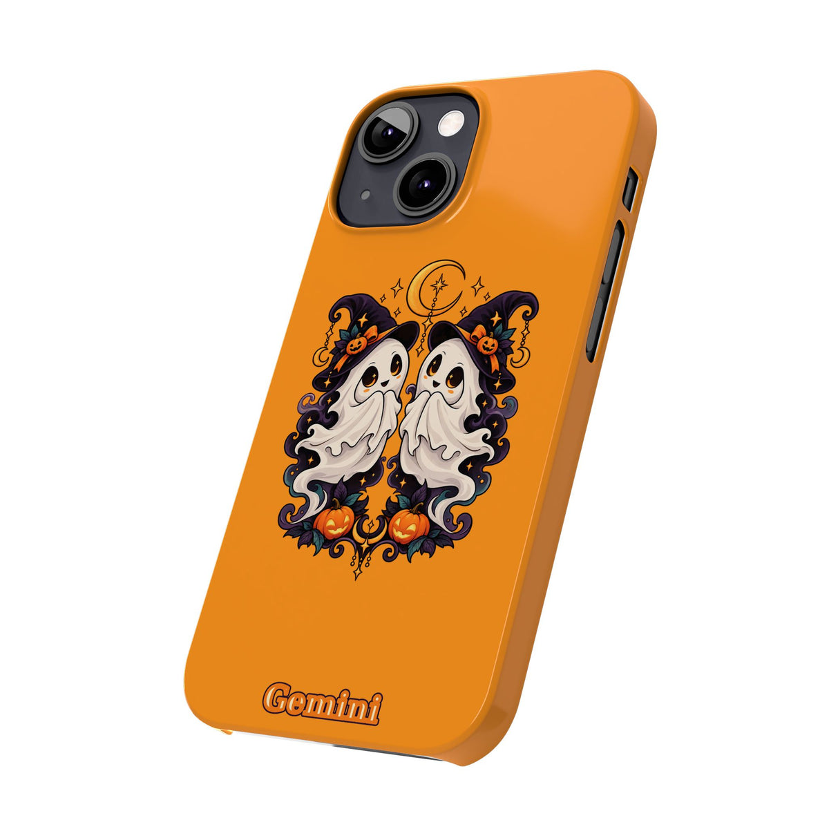 Gemini Halloween Slim Phone Case — Cute Twin Ghost Zodiac Design
