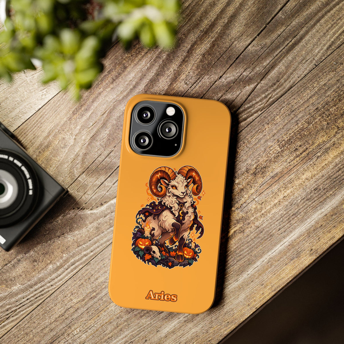 Aries Halloween Slim Phone Case — Ram Pumpkin Zodiac Phone Case
