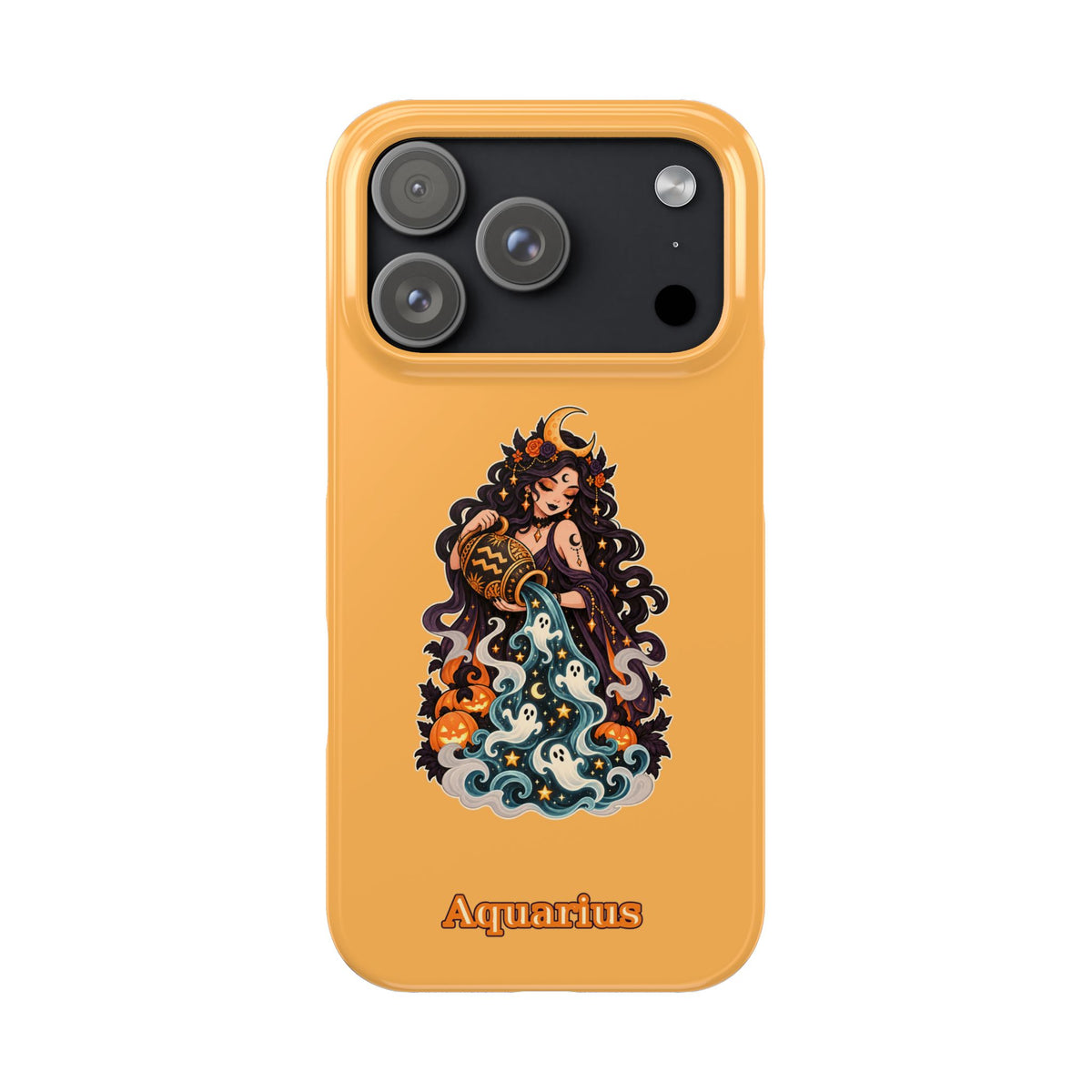 Aquarius Zodiac Slim Phone Case — Water-Bearer Halloween Astrology Design