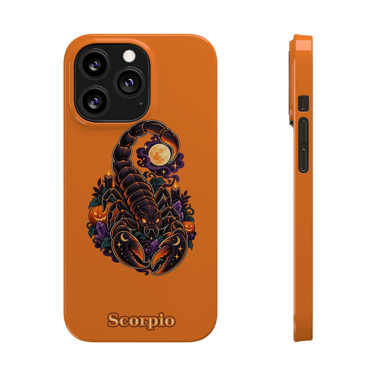 Scorpio Slim Phone Case — Halloween Orange Zodiac Scorpion Design