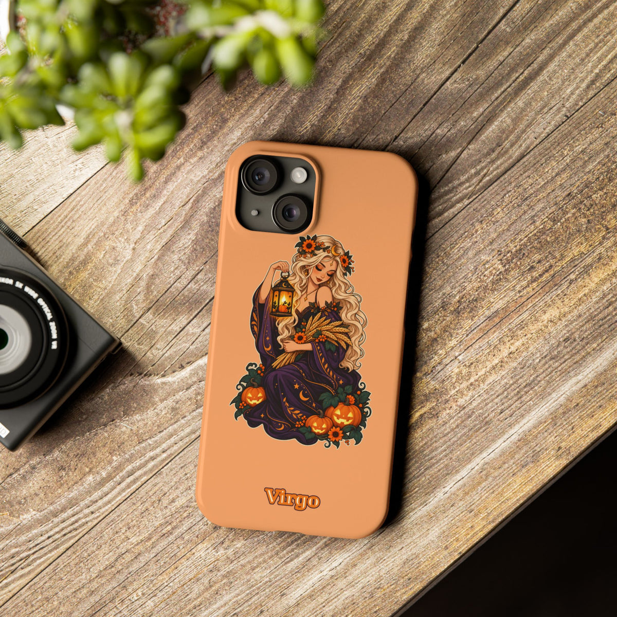 Virgo Zodiac Slim Phone Case — Autumn Harvest Witch Design