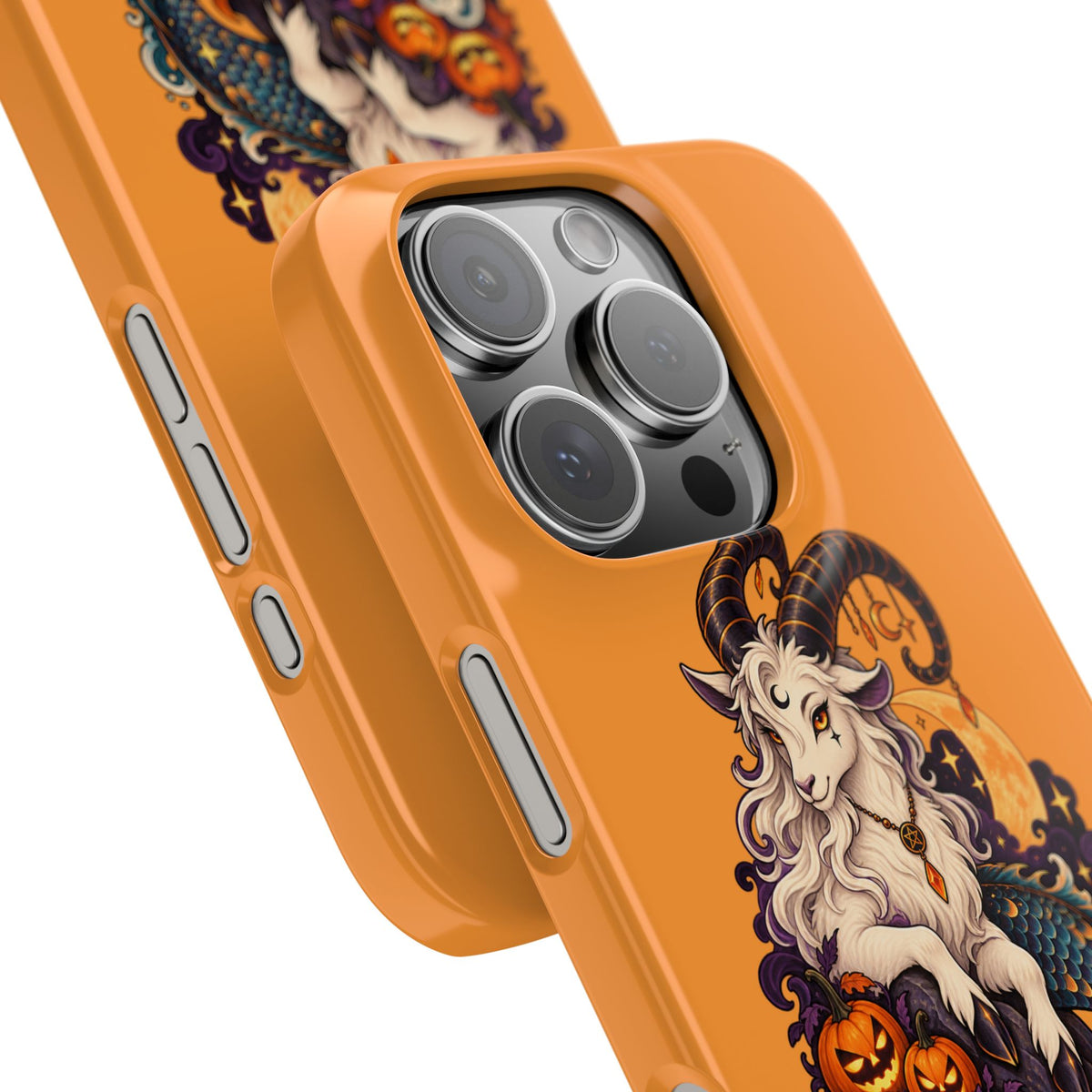 Capricorn Halloween Slim Phone Case — Zodiac Sea-Goat Pumpkin Design