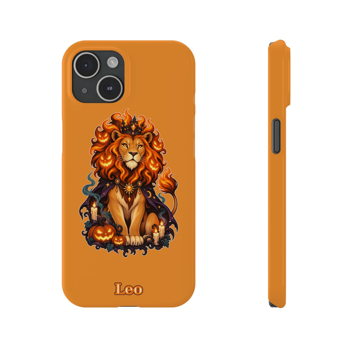 Leo Halloween Slim Phone Case — Orange Zodiac Lion Phone Cover