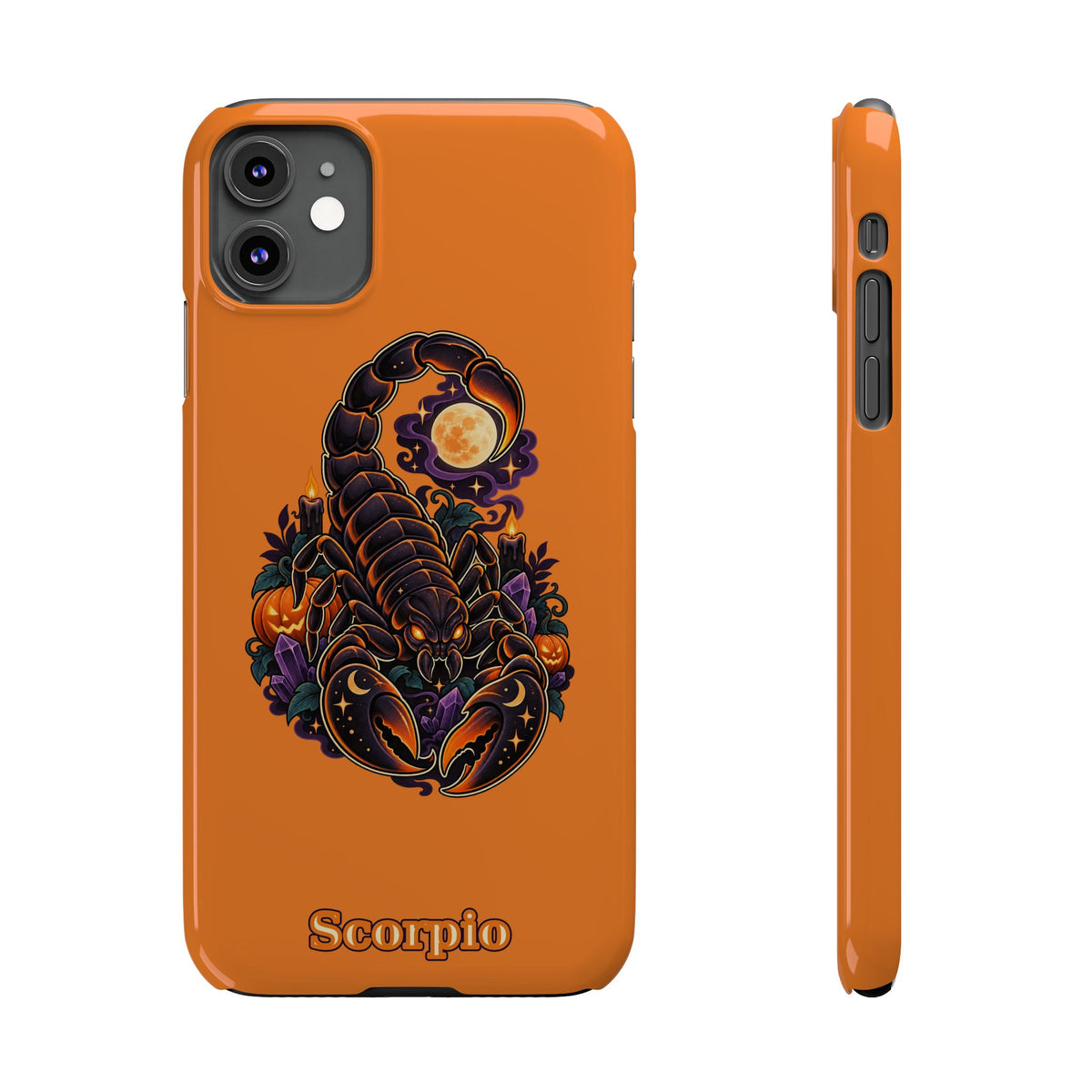 Scorpio Slim Phone Case – Halloween Orange Scorpion Zodiac Design