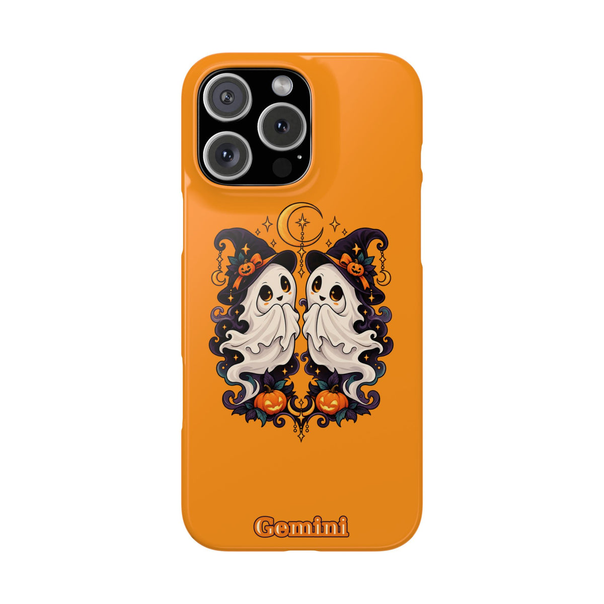 Gemini Halloween Slim Phone Case — Cute Twin Ghost Zodiac Design