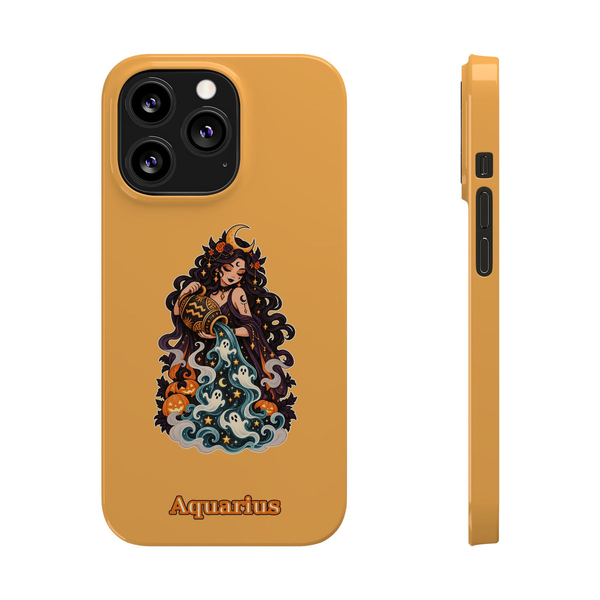 Aquarius Zodiac Slim Phone Case — Water-Bearer Halloween Astrology Design