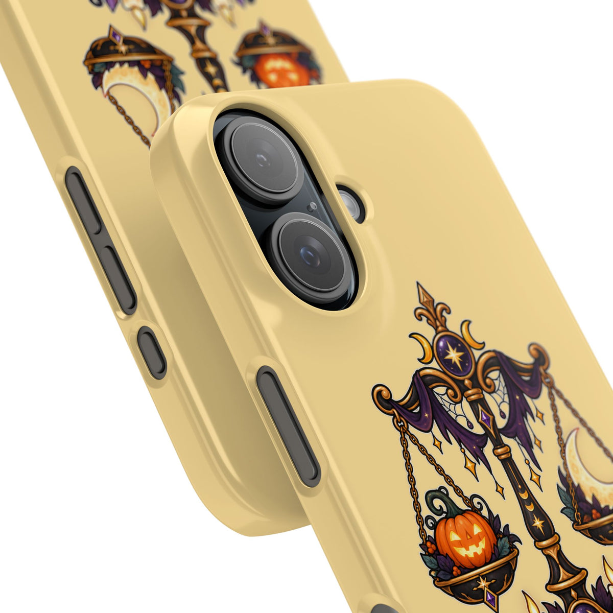Libra Halloween Slim Phone Case — Pumpkin & Moon Scales Zodiac Design
