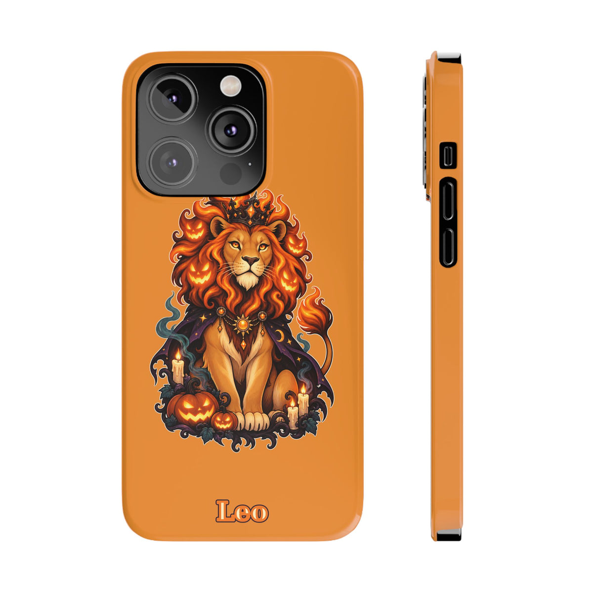 Leo Halloween Slim Phone Case — Orange Zodiac Lion Phone Cover