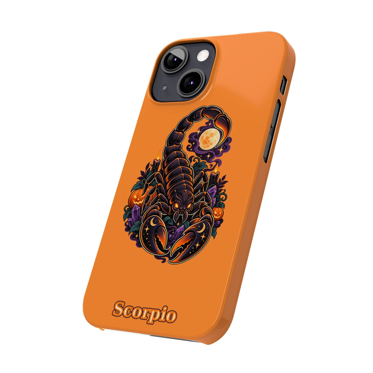 Scorpio Halloween Slim Phone Case — Orange Zodiac Scorpion Design