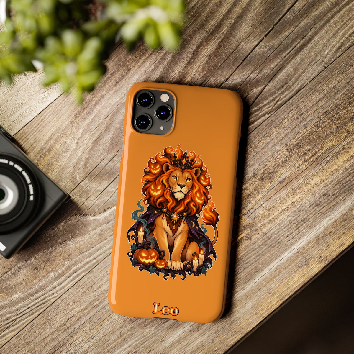 Leo Halloween Slim Phone Case — Orange Zodiac Lion Phone Cover