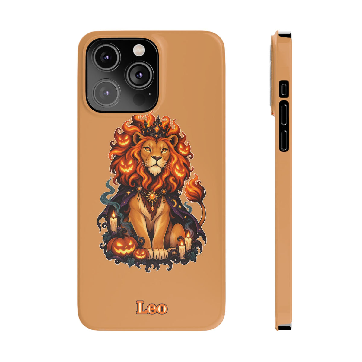 Leo Zodiac Slim Phone Case — Halloween Lion Astrology Design