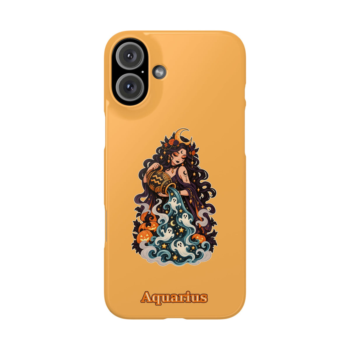 Aquarius Zodiac Slim Phone Case — Water-Bearer Halloween Astrology Design