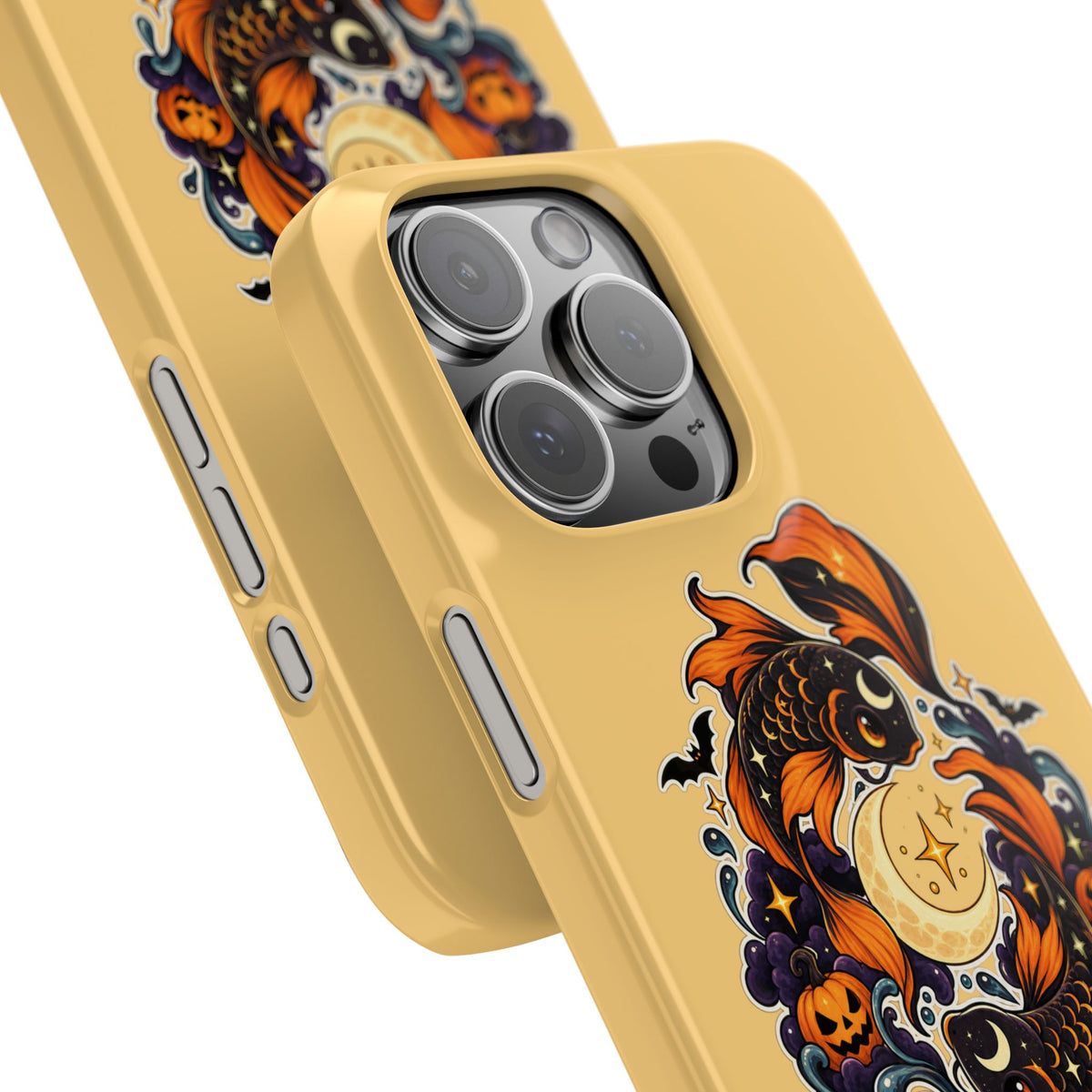 Pisces Koi Moon Slim Phone Case — Halloween Zodiac Fish Design