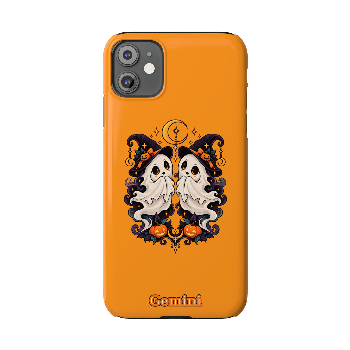 Gemini Halloween Slim Phone Case — Cute Twin Ghost Zodiac Design