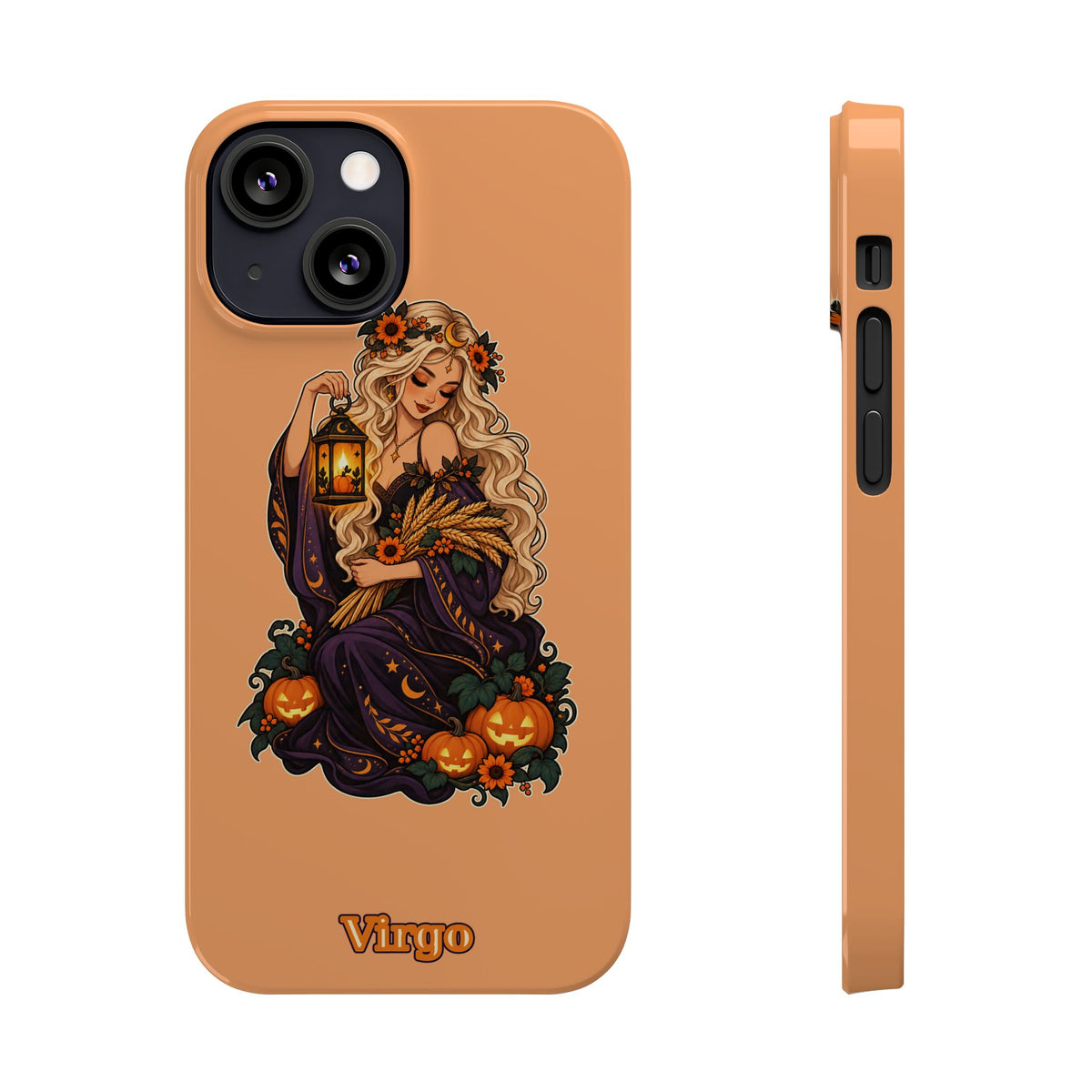Virgo Zodiac Slim Phone Case — Autumn Harvest Witch Design