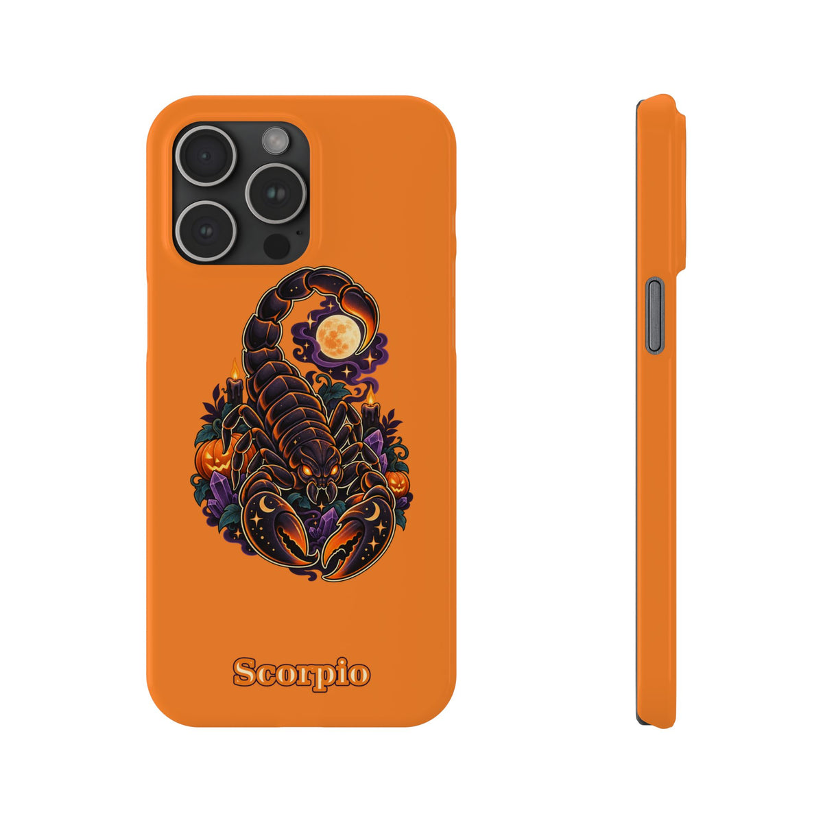 Scorpio Slim Phone Case – Halloween Orange Scorpion Zodiac Design