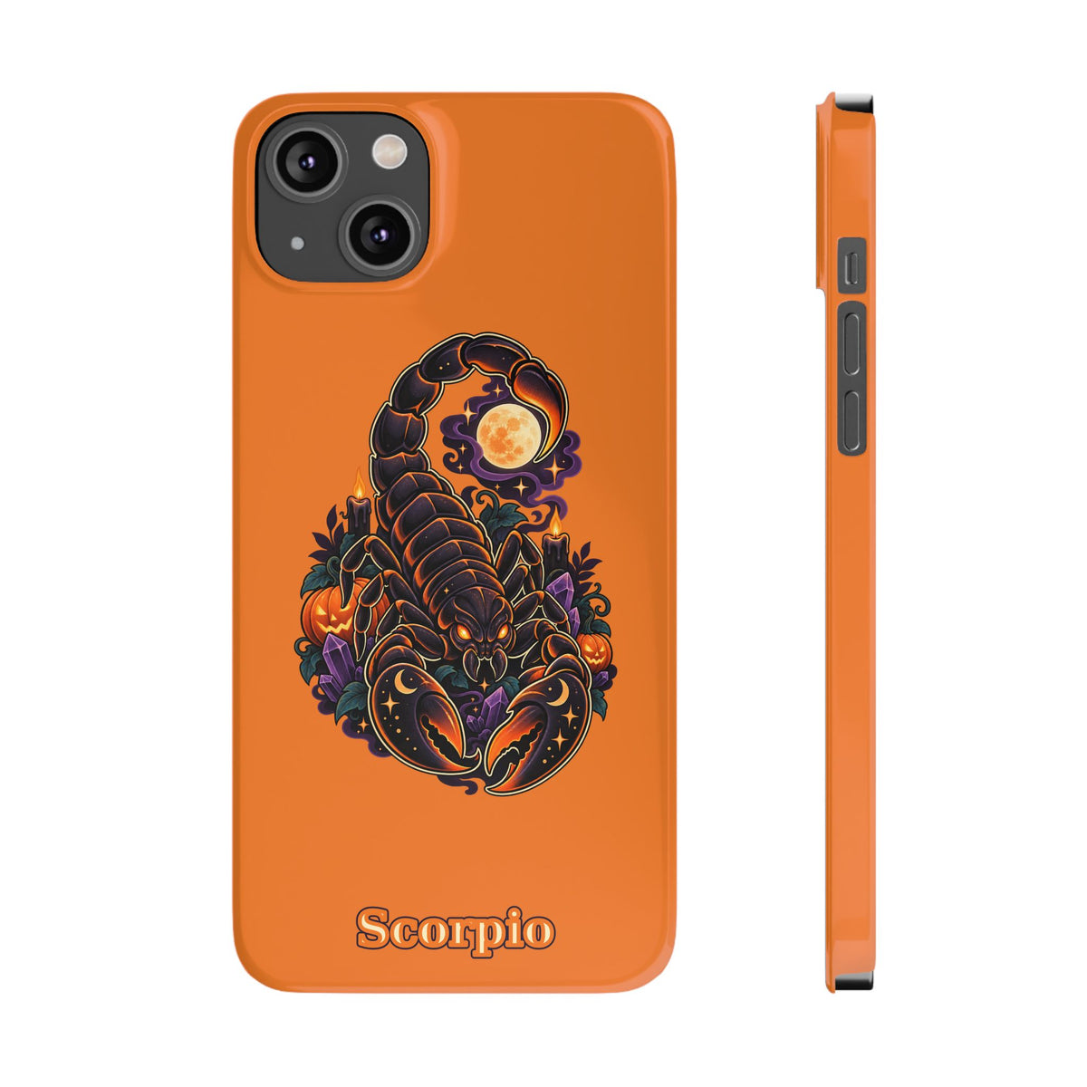 Scorpio Slim Phone Case — Halloween Orange Zodiac Scorpion Design