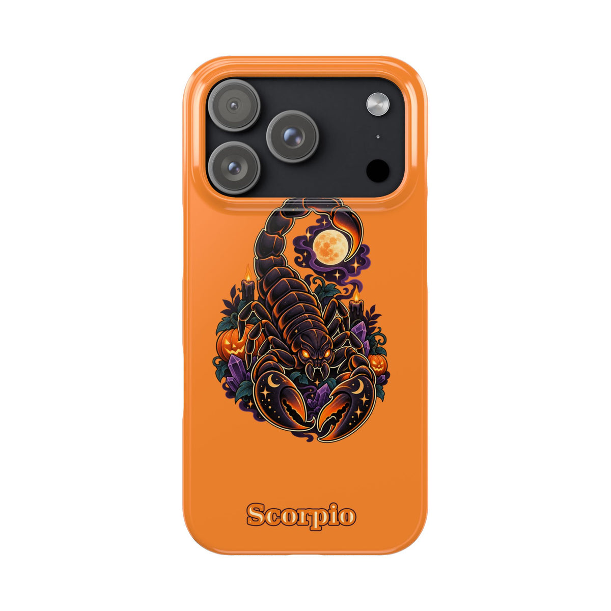 Scorpio Halloween Slim Phone Case — Orange Zodiac Scorpion Design