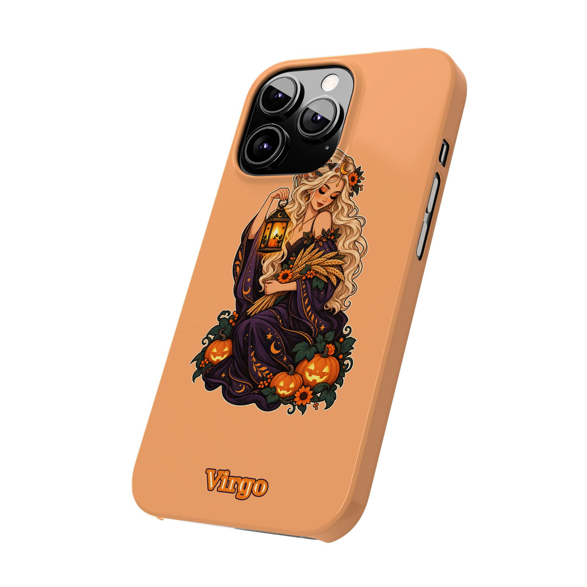 Virgo Zodiac Slim Phone Case — Autumn Harvest Witch Design