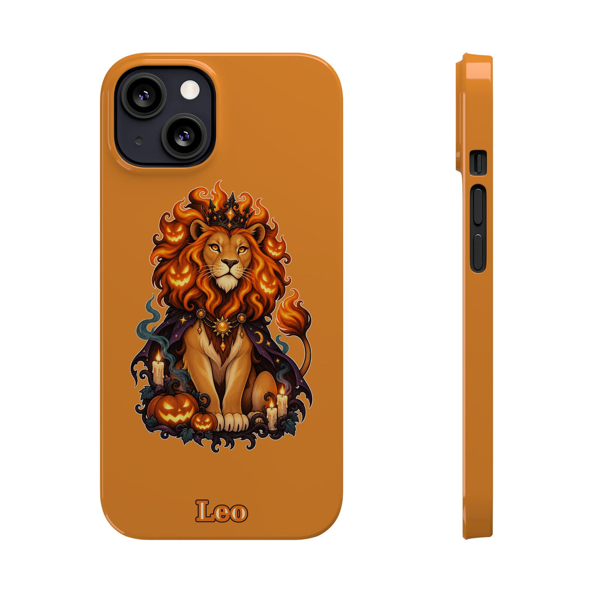 Leo Halloween Slim Phone Case — Orange Zodiac Lion Phone Cover