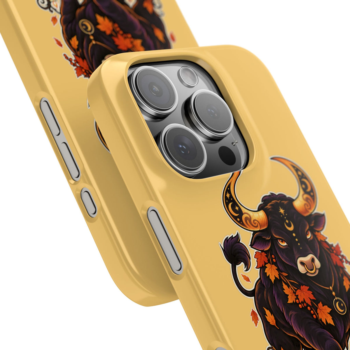 Taurus Slim Phone Case — Autumn Halloween Zodiac Bull Design