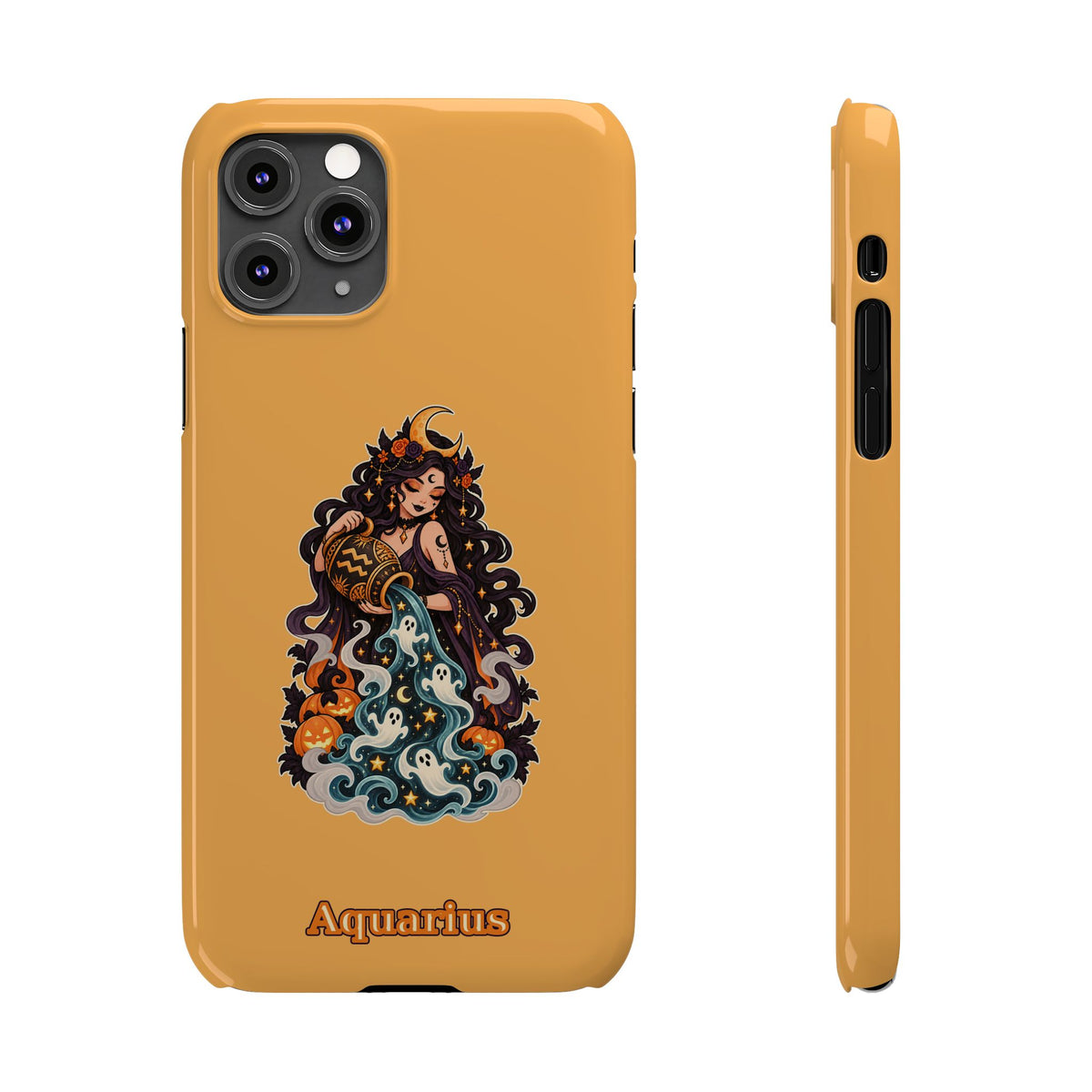 Aquarius Zodiac Slim Phone Case — Water-Bearer Halloween Astrology Design