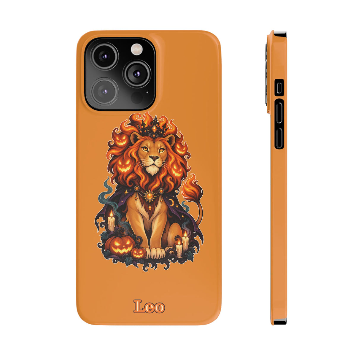 Leo Halloween Slim Phone Case — Orange Zodiac Lion Phone Cover