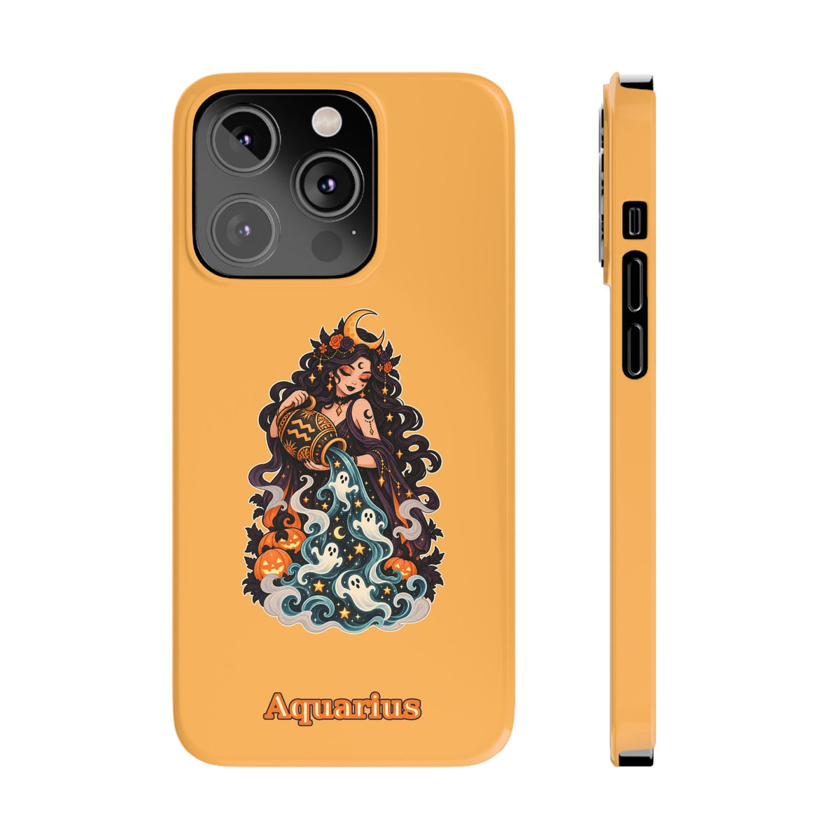 Aquarius Zodiac Slim Phone Case — Water-Bearer Halloween Astrology Design