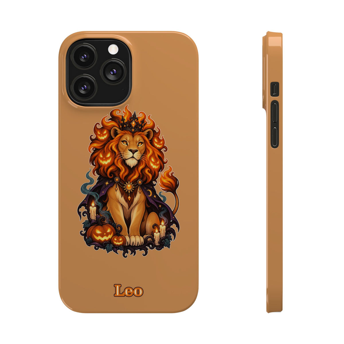 Leo Zodiac Slim Phone Case — Halloween Lion Astrology Design