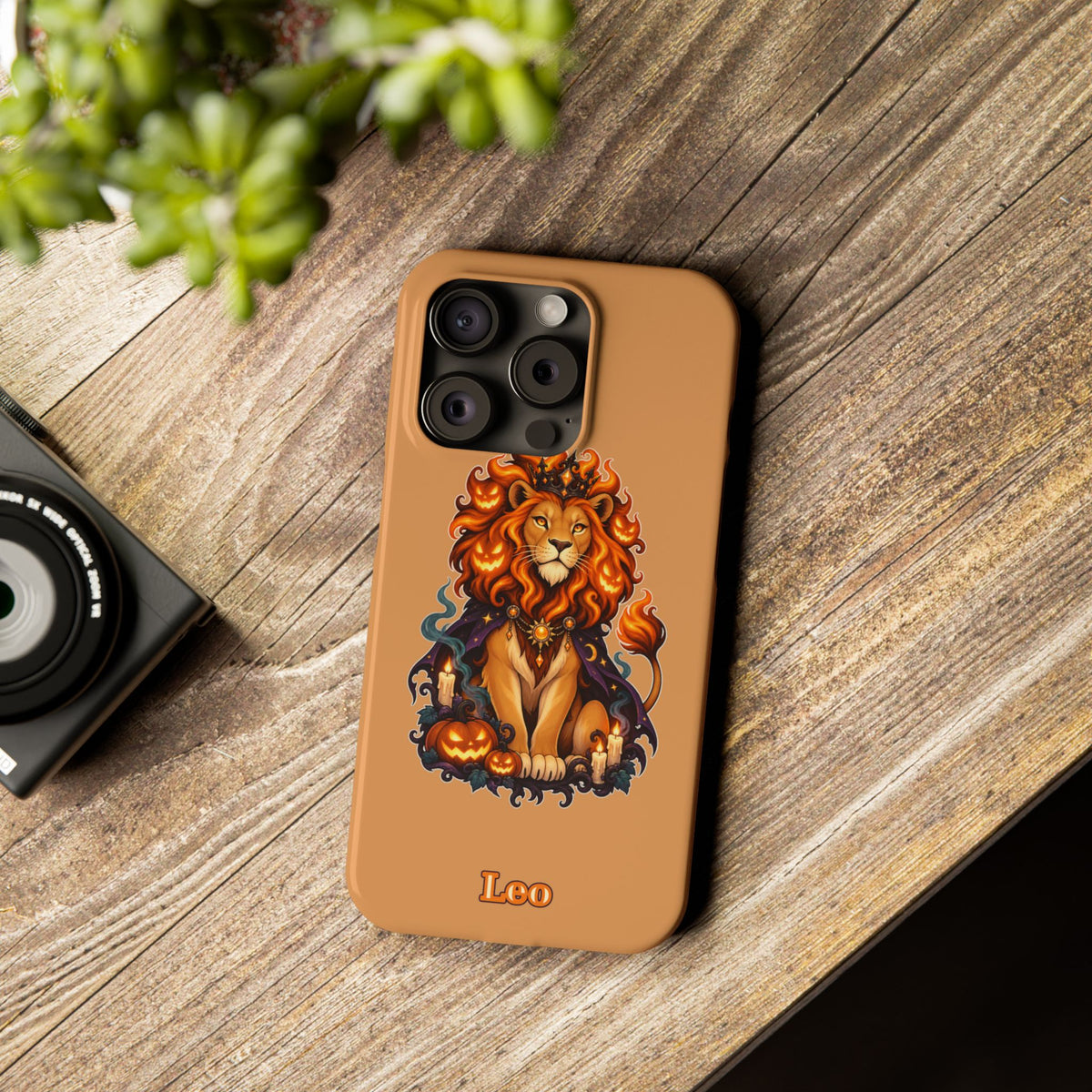 Leo Zodiac Slim Phone Case — Halloween Lion Astrology Design