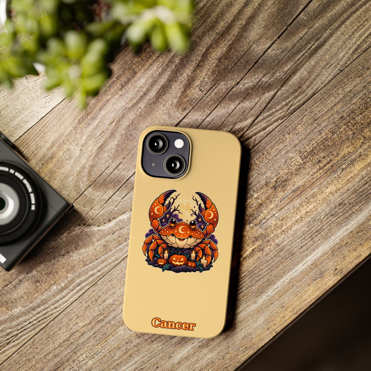 Cancer Zodiac Slim Phone Case — Halloween Pumpkin Crab