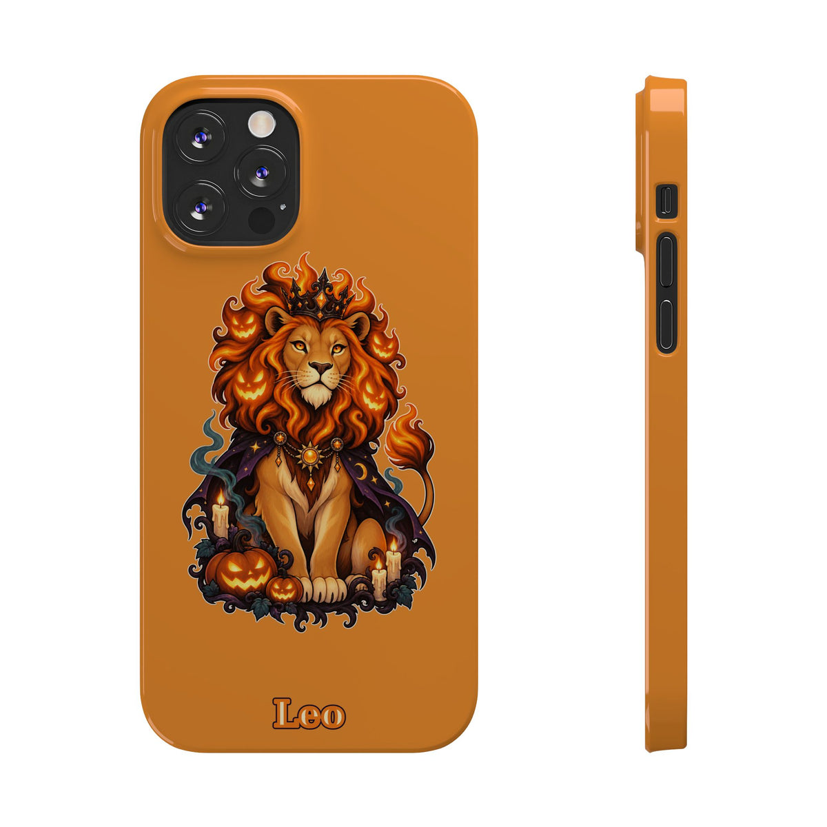 Leo Halloween Slim Phone Case — Orange Zodiac Lion Phone Cover