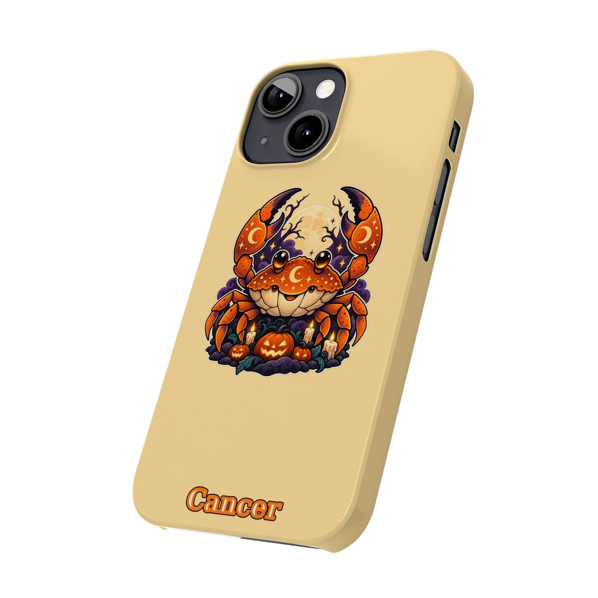 Cancer Zodiac Slim Phone Case — Halloween Pumpkin Crab