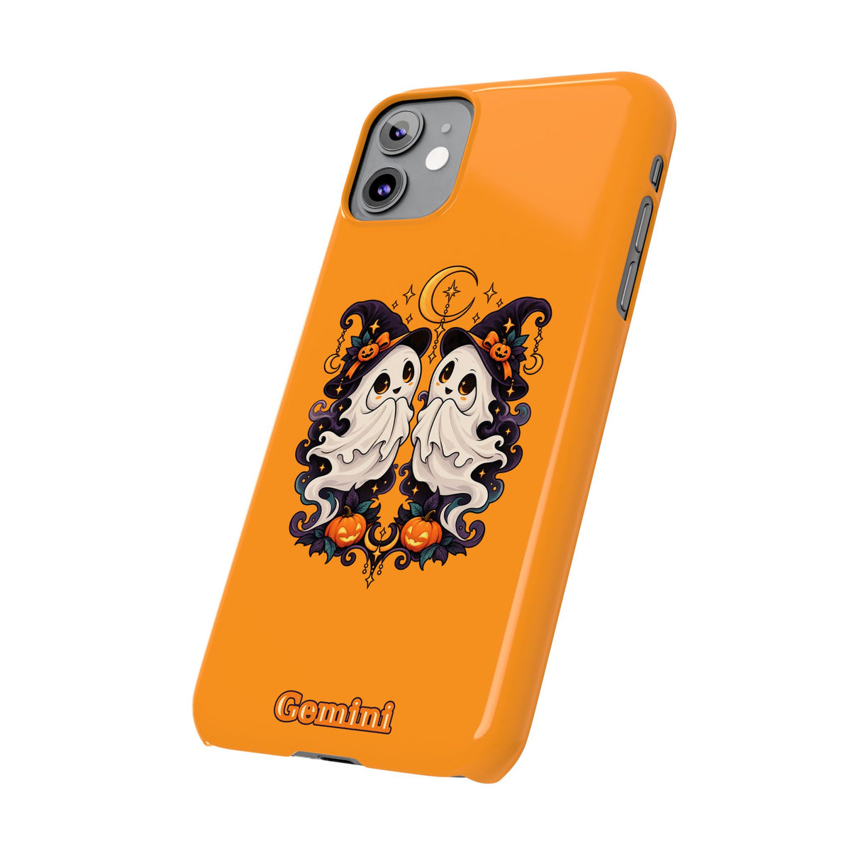 Gemini Halloween Slim Phone Case — Cute Twin Ghost Zodiac Design