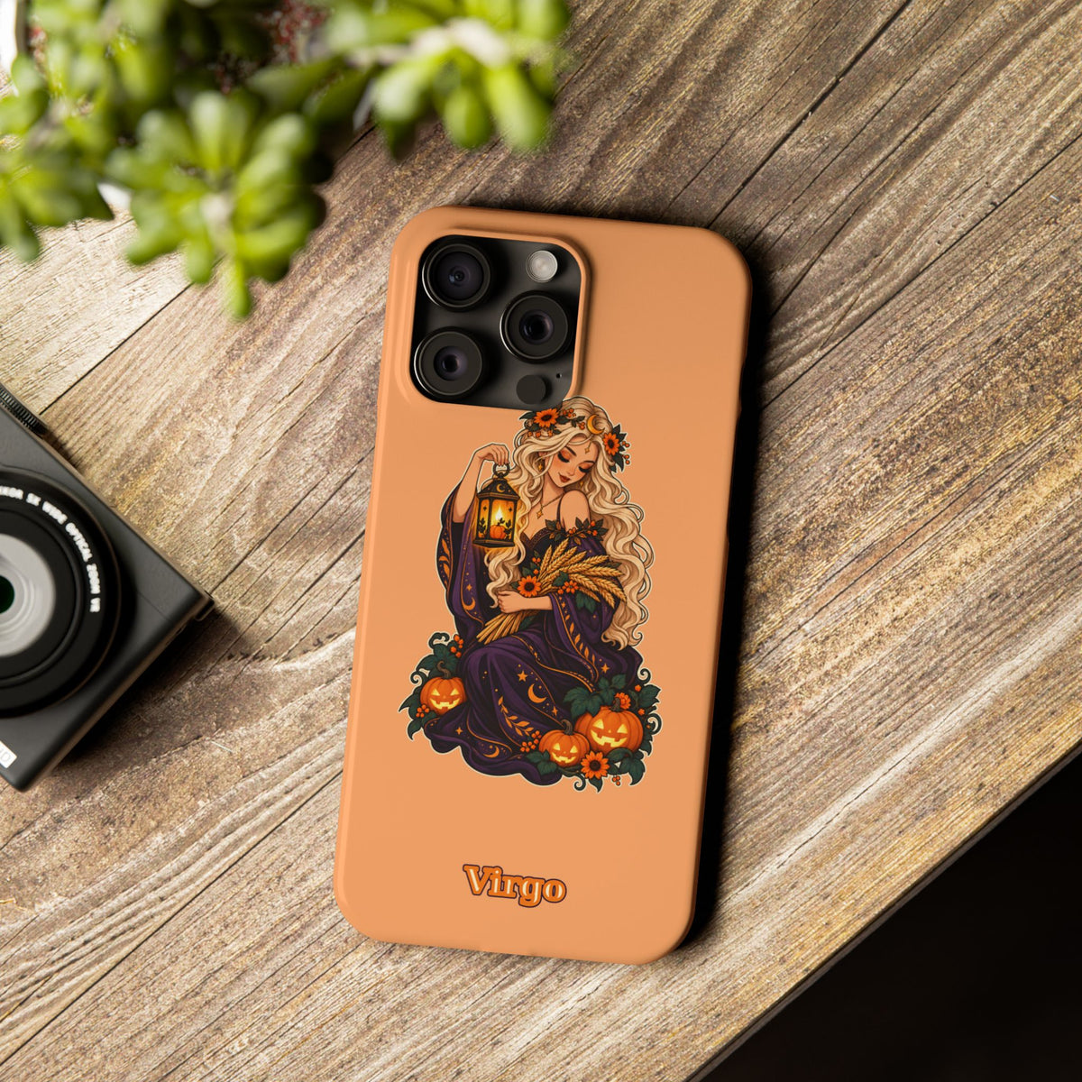 Virgo Zodiac Slim Phone Case — Autumn Harvest Witch Design