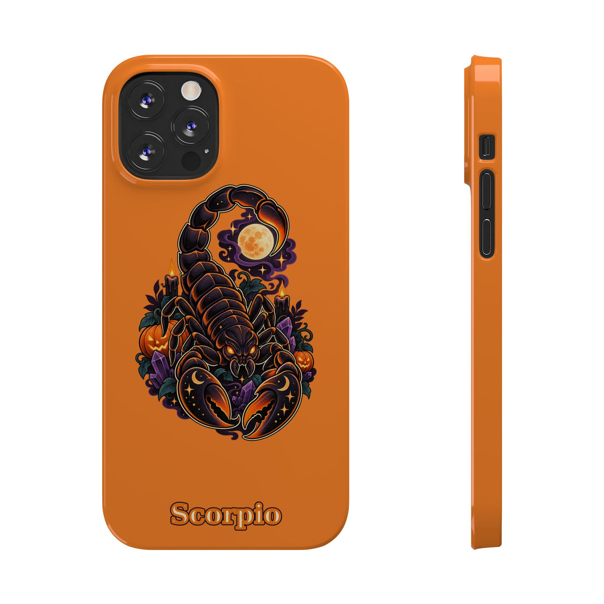 Scorpio Slim Phone Case – Halloween Orange Scorpion Zodiac Design