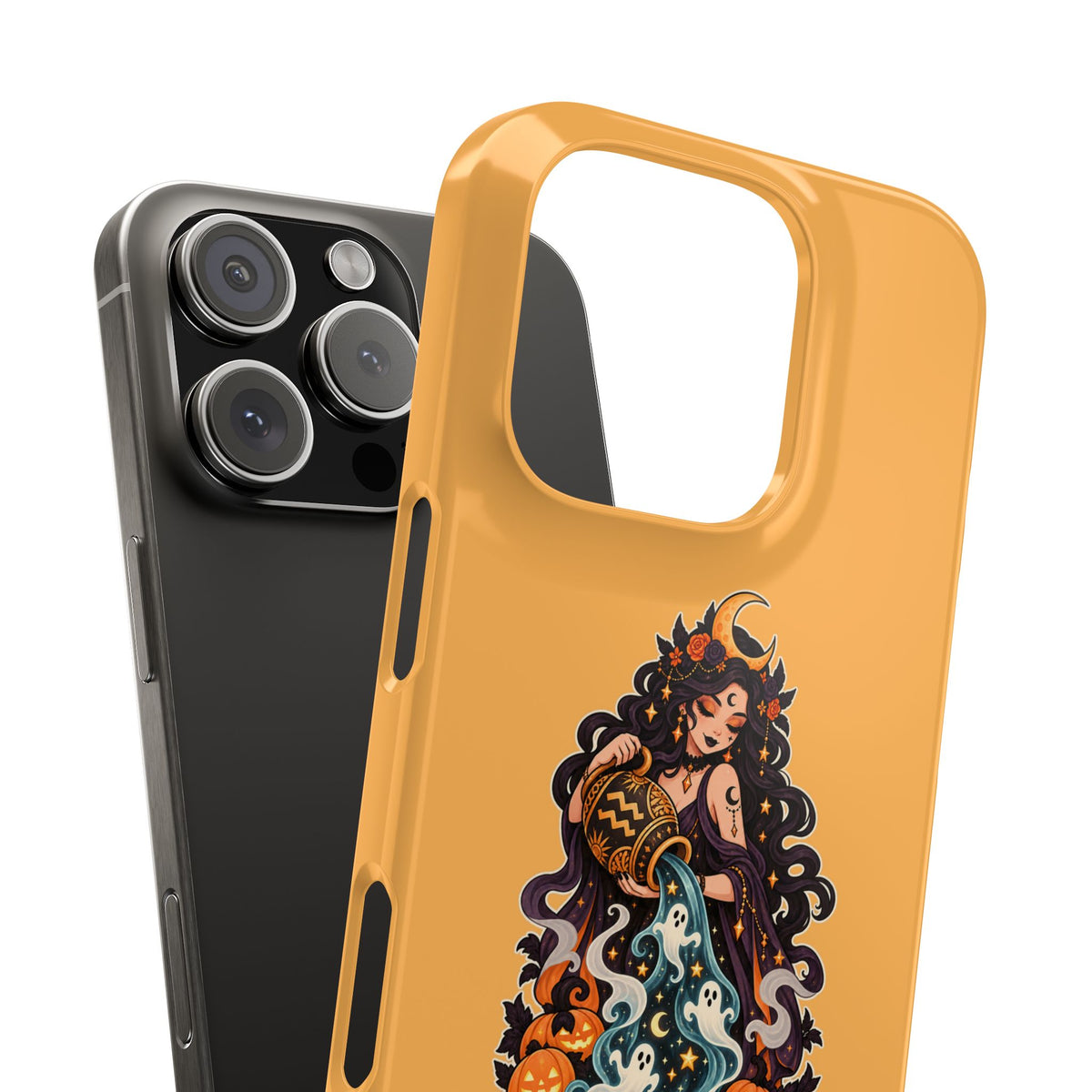 Aquarius Zodiac Slim Phone Case — Water-Bearer Halloween Astrology Design