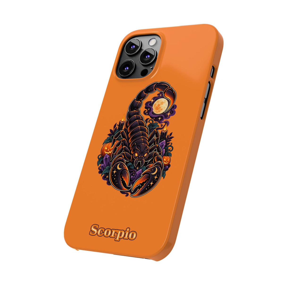 Scorpio Slim Phone Case – Halloween Orange Scorpion Zodiac Design