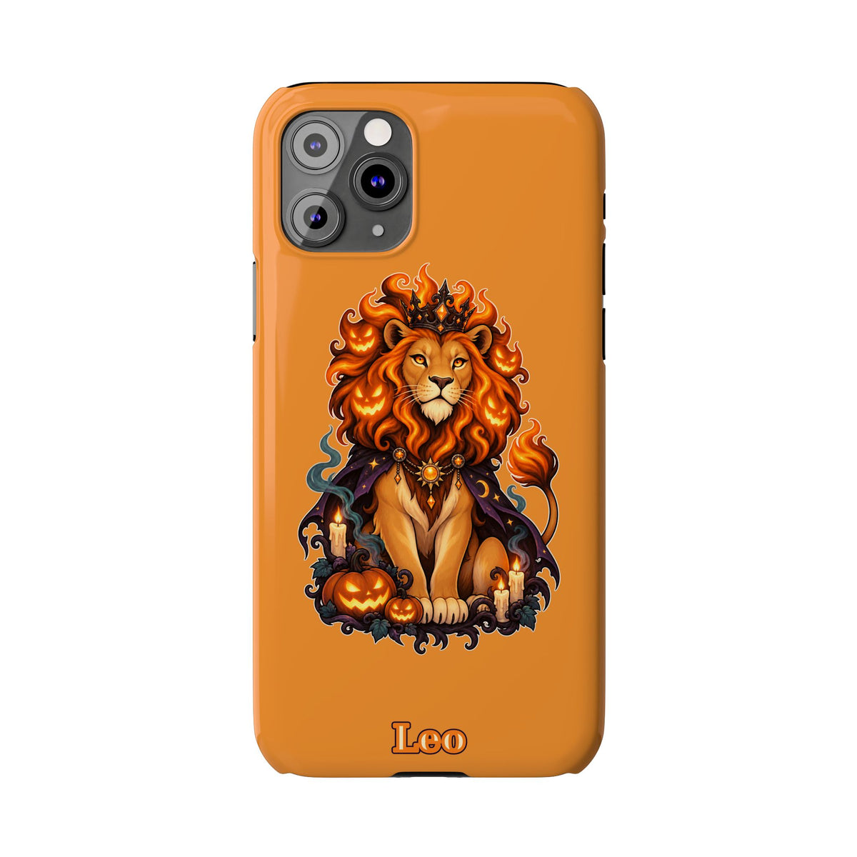 Leo Halloween Slim Phone Case — Orange Zodiac Lion Phone Cover