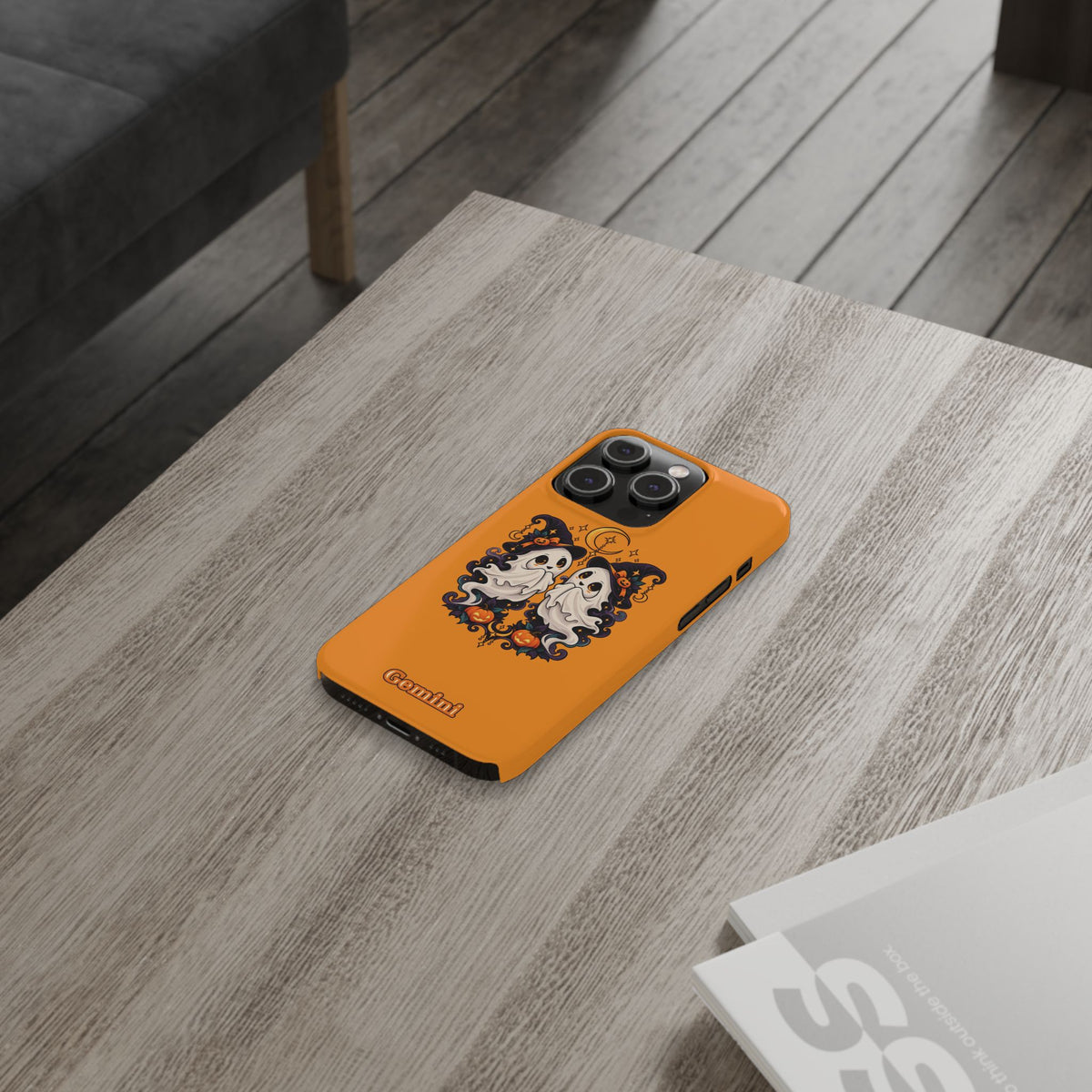 Gemini Halloween Slim Phone Case — Cute Twin Ghost Zodiac Design