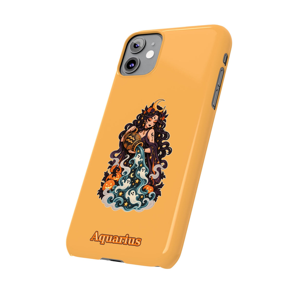 Aquarius Zodiac Slim Phone Case — Water-Bearer Halloween Astrology Design