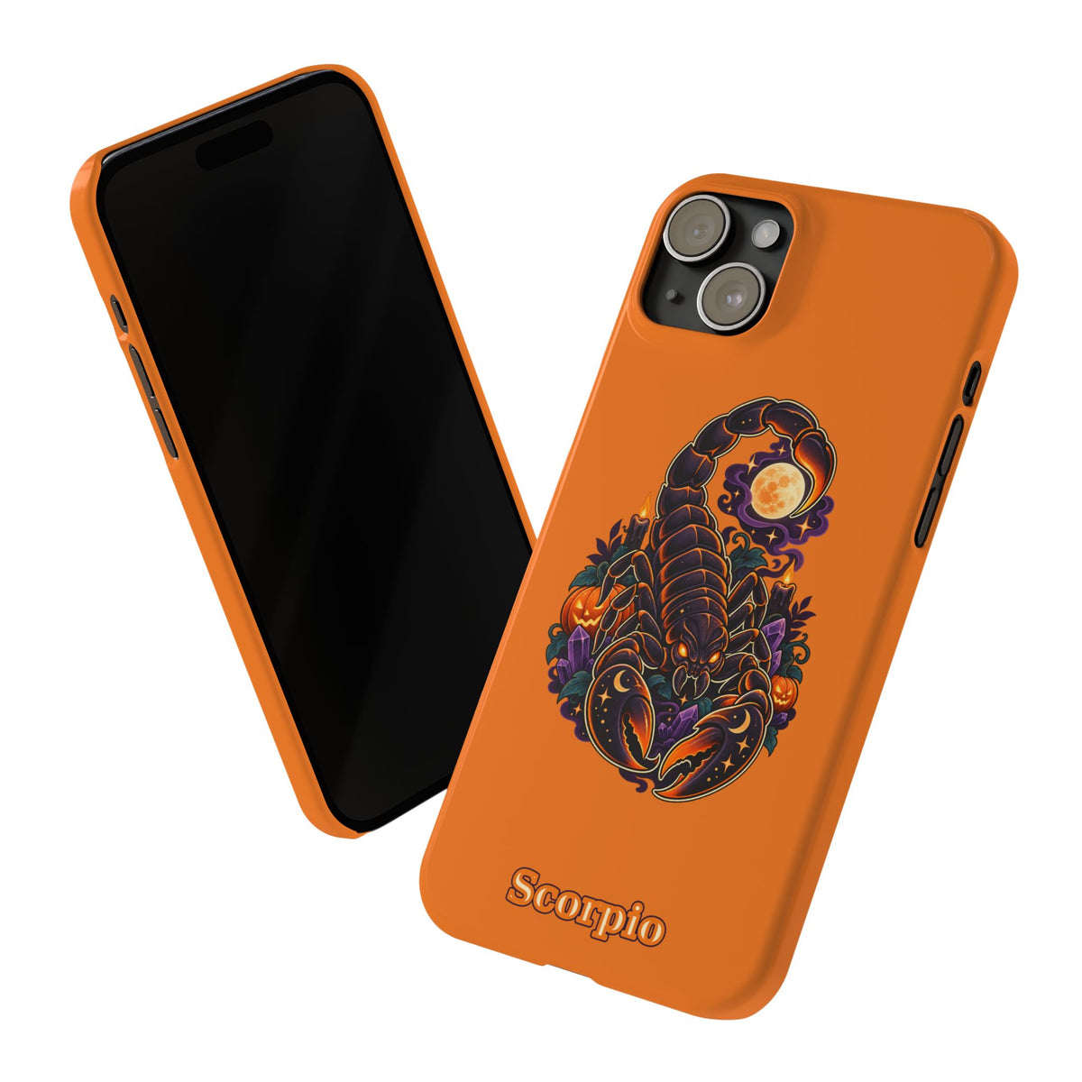 Scorpio Slim Phone Case — Halloween Orange Zodiac Scorpion Design