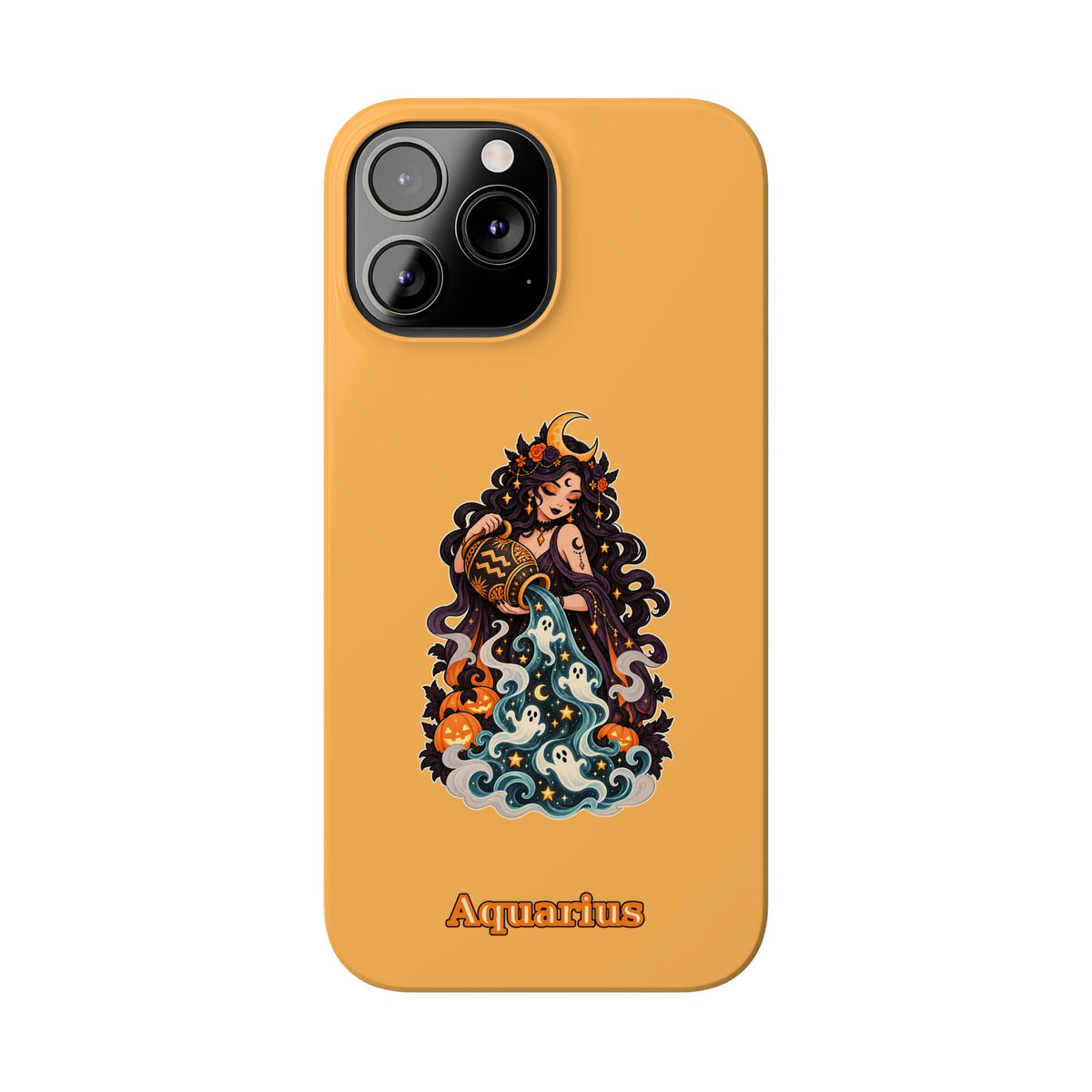 Aquarius Zodiac Slim Phone Case — Water-Bearer Halloween Astrology Design