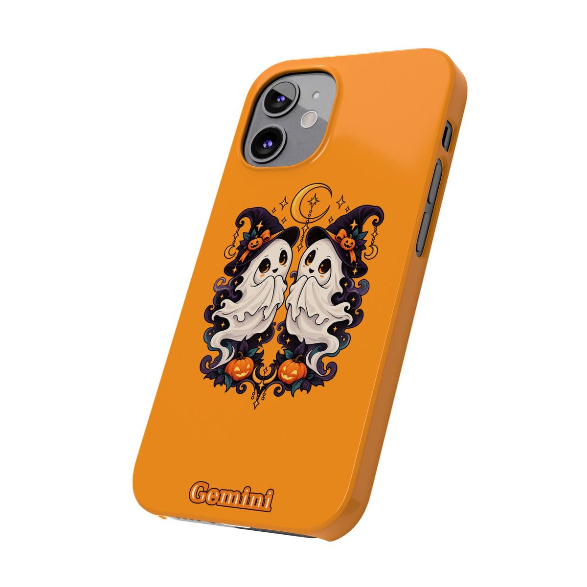 Gemini Halloween Slim Phone Case — Cute Twin Ghost Zodiac Design
