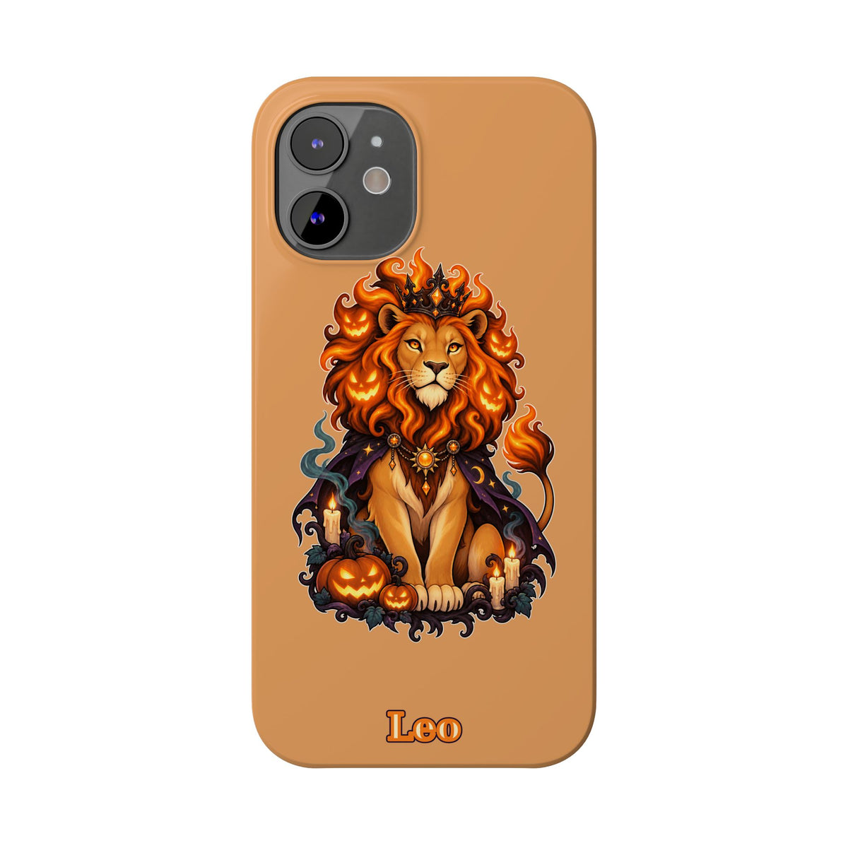 Leo Zodiac Slim Phone Case — Halloween Lion Astrology Design