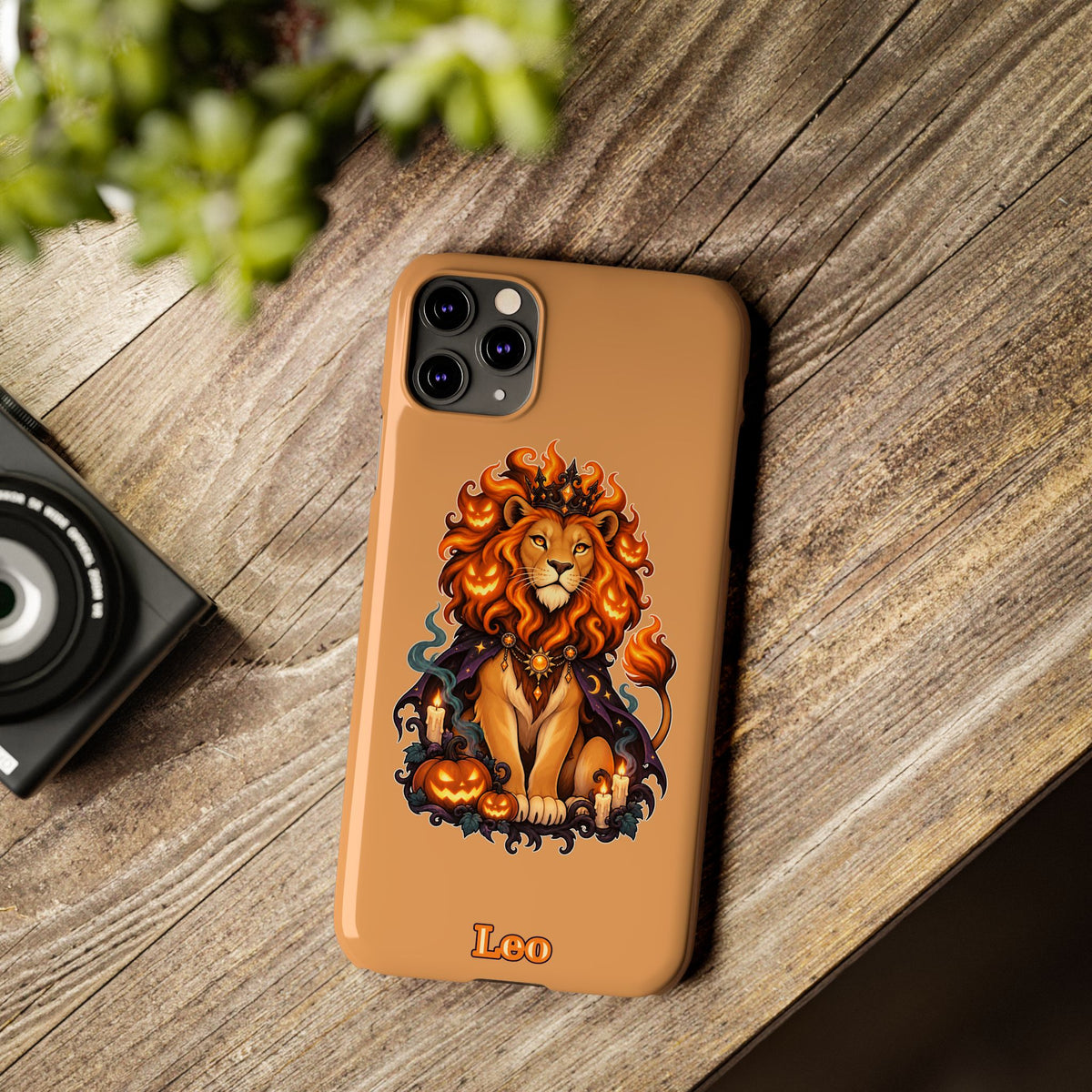 Leo Zodiac Slim Phone Case — Halloween Lion Astrology Design