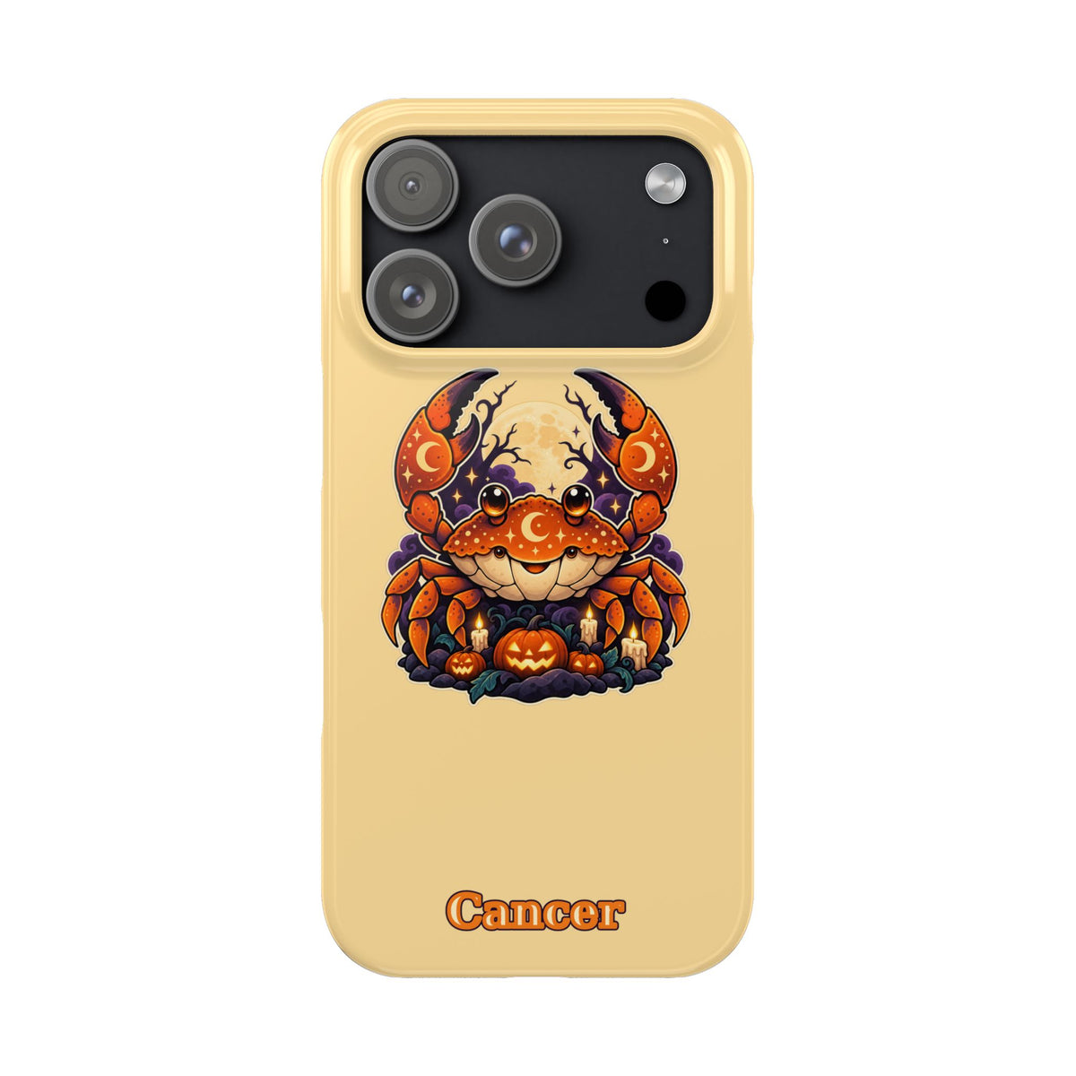 Cancer Zodiac Slim Phone Case — Halloween Pumpkin Crab
